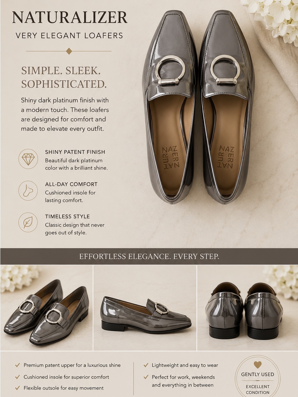 NATURALIZER VERY ELEGANT LOAFERS.